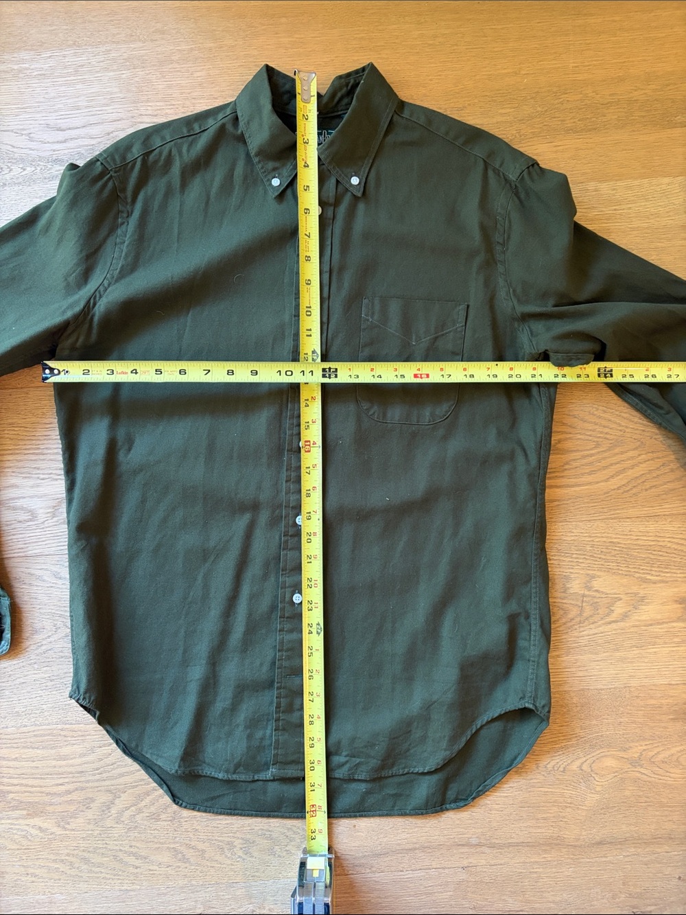 Gitman Brother’s Vintage, Classic Button-Down Men's Shirt - Olive Green - Picture 6 of 7